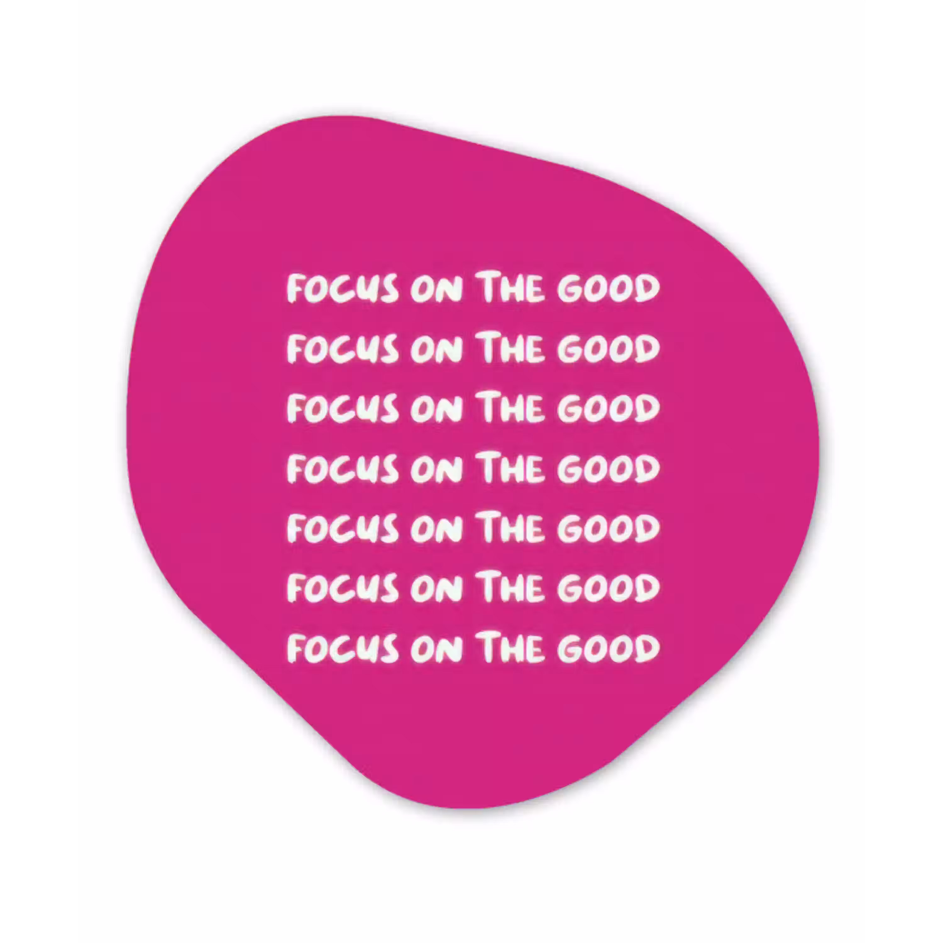Focus on the good - Roze - wit Wandcirkel Organisch Forex 3mm klein -3d