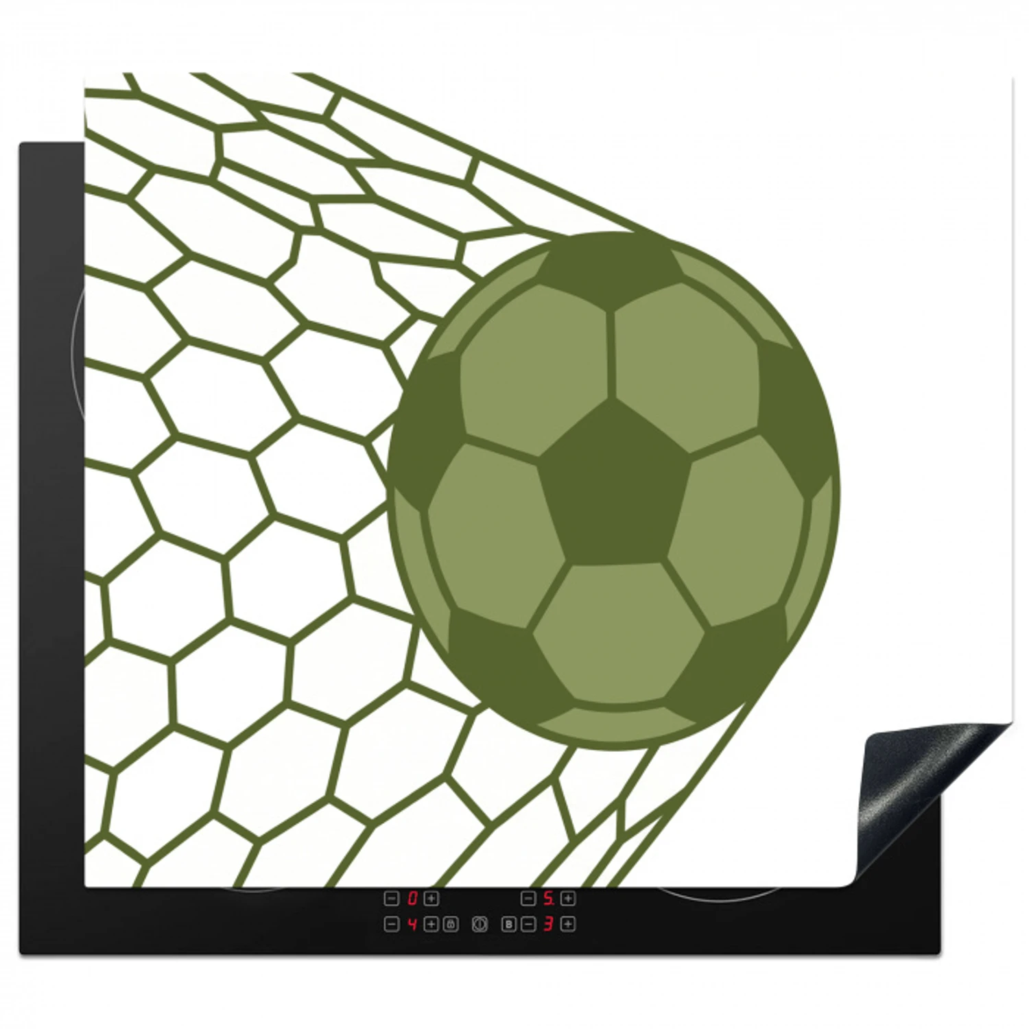 Voetbal - Goal - Sport - Groen Inductie beschermer vinyl 3mm middel -3d