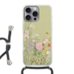 Botanisch - Bloemen - Kleurrijk Hoesje iPhone 16 Pro Max met koord klein -3d