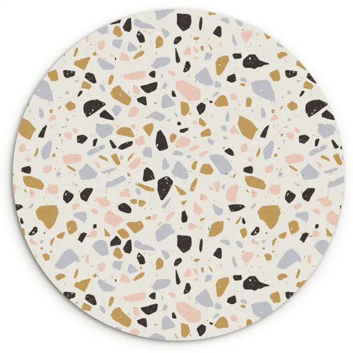 Terrazzo -  Patroon - Neutraal - Zacht - Multi Wandcirkel plexiglas klein 852 -3d
