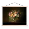 Glazen - Bloemen - Boeket - Kleuren textielposter latten blank klein -3d