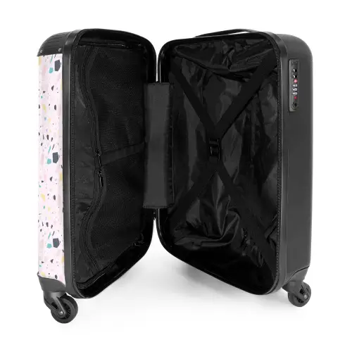 Terrazzo patroon roze confetti NBS - Handbagage koffer - Kinderen Unisex middel -binnenkant