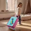 Coole T. rex met zonnebril Kinderkoffer - Roze klein -sfeer1
