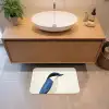 Illustratie - Blauw - Vogel Badmat klein -sfeer1