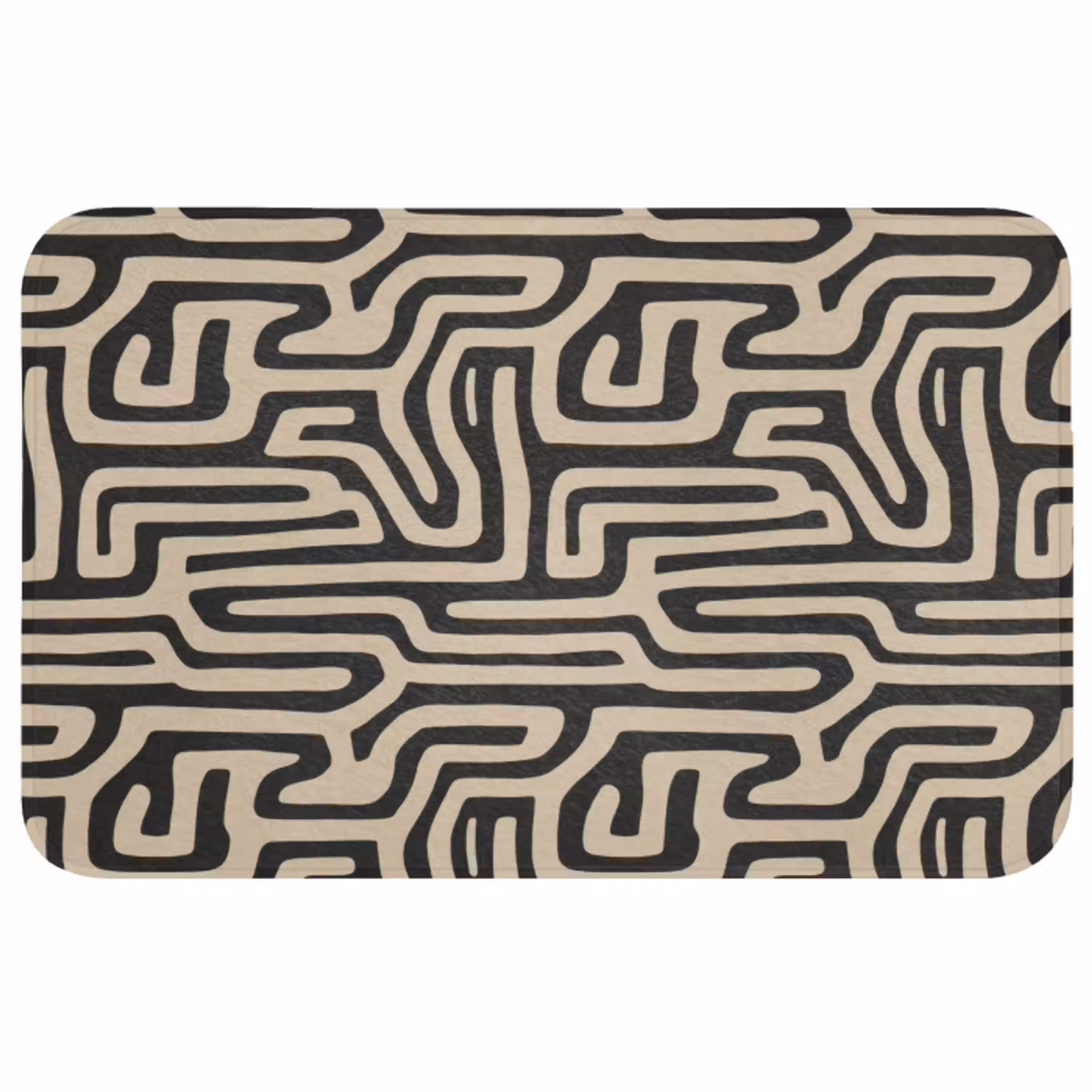 Grafisch - Lijnen - Zwart Badmat middel 997 -3d