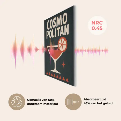 Cocktail - Zwart - Illustratie PET vilt klein -USP_NL