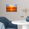 Zonsondergang - Zee - Lucht - Oranje - Horizon - Water poster papier klein -sfeer3