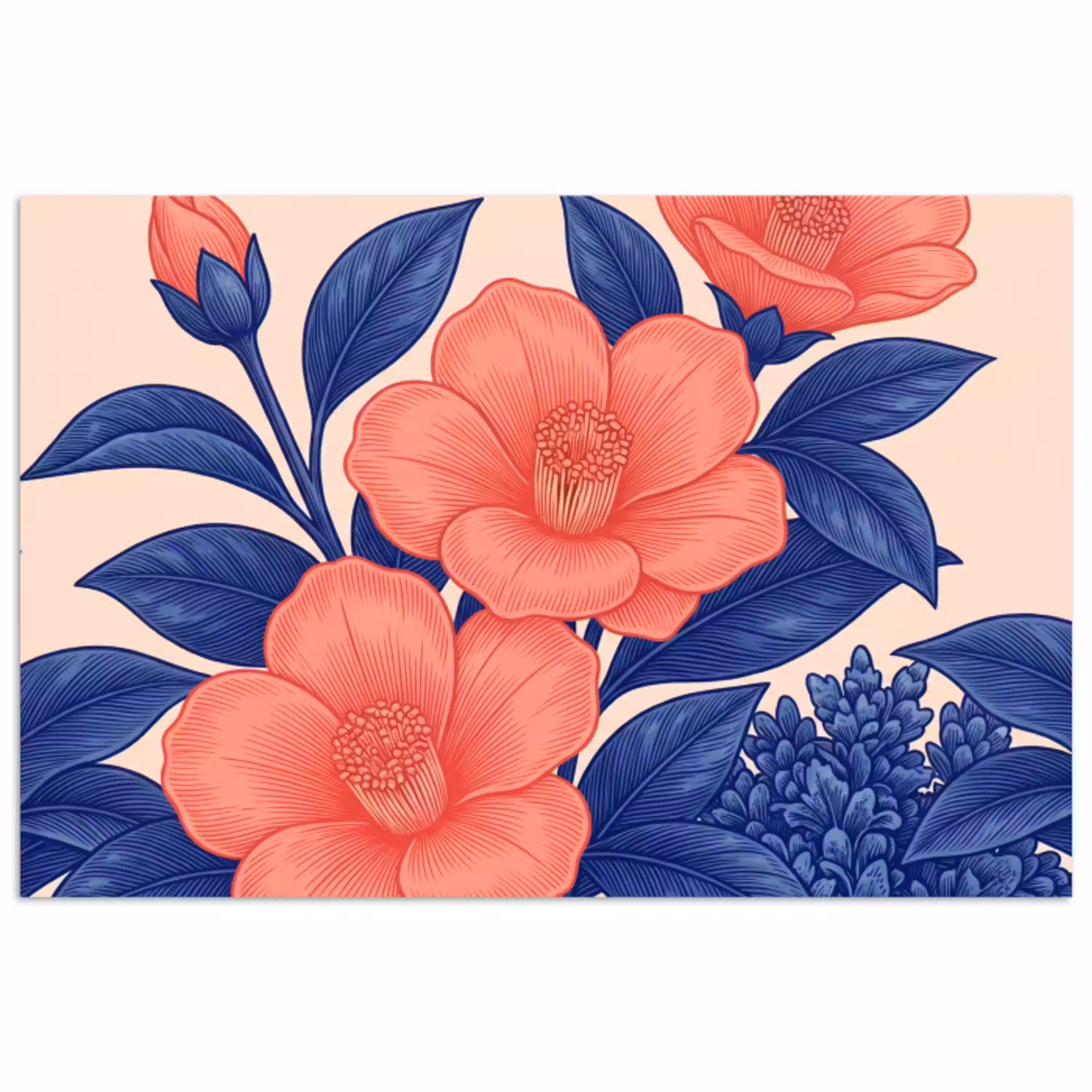 Bloemen - Bladeren - Botanisch poster papier klein -3d