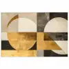 Abstract - Goud - Grijs - Vormen - Geometrisch poster papier klein -3d