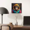 Graffiti - Chimpansee - Jas - Aap - Verf aluminium wit klein -sfeer5