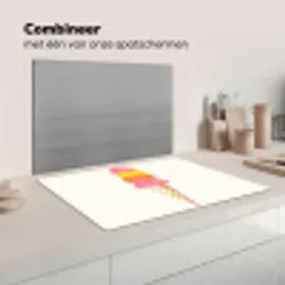 Schepijs - Hoorntje - Illustratie - Minimalistisch Inductie beschermer vinyl 3mm klein -wsfeer7_website
