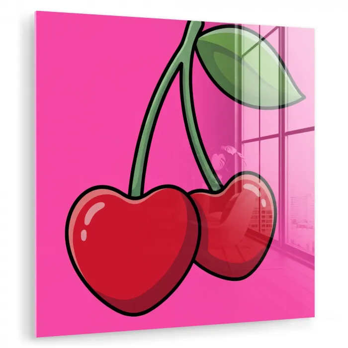 Kers - Roze - Fruit plexiglas 5mm klein -zzzproduct_nieuw