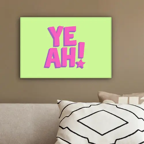 Groen - Neon - Quote canvas 2cm klein -sfeer3