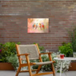 Vogels - Kleurrijk - Tak Tuinposter op houten frame 2 cm dik klein -sfeer3