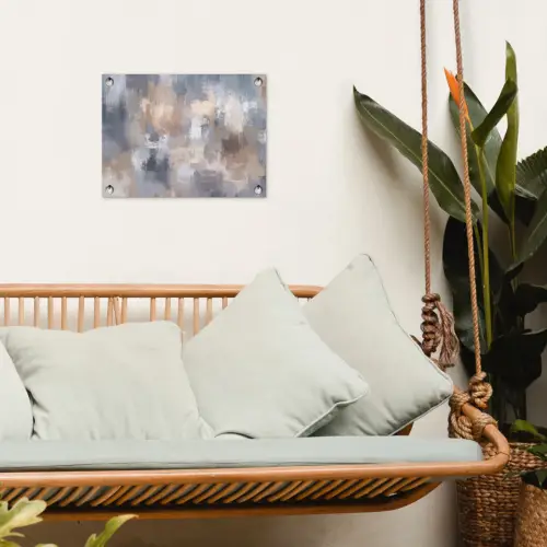 Penseelstreken - Schilderij - Beige tuinposter los doek klein -sfeer7