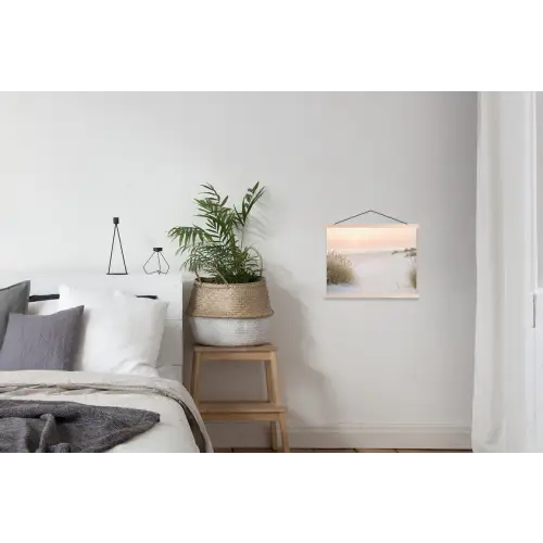 Horizon - Duinlandschap - Zand textielposter latten blank klein -woonkamer