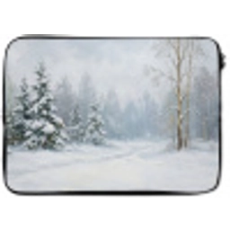 Bospad - Dennen - Sneeuw - Winter - Rustgevend laptophoes neopreen klein -zkaufland3dotto