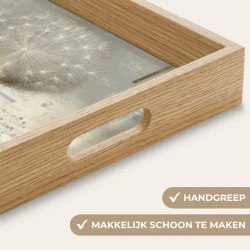 Pluis - Vrouw - Beige Dienblad Rechthoek middel -USP_HandgreepNL