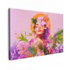 Vrouw - Abstract - Cirkel - Bloemen Tuinposter op houten frame 2 cm dik klein -3d
