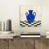 Vaas - Blauw - Geblokt - Modern plexiglas 5mm klein -sfeer1