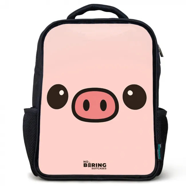Rugzak kind - Zwart - Kawai - Varken - Roze