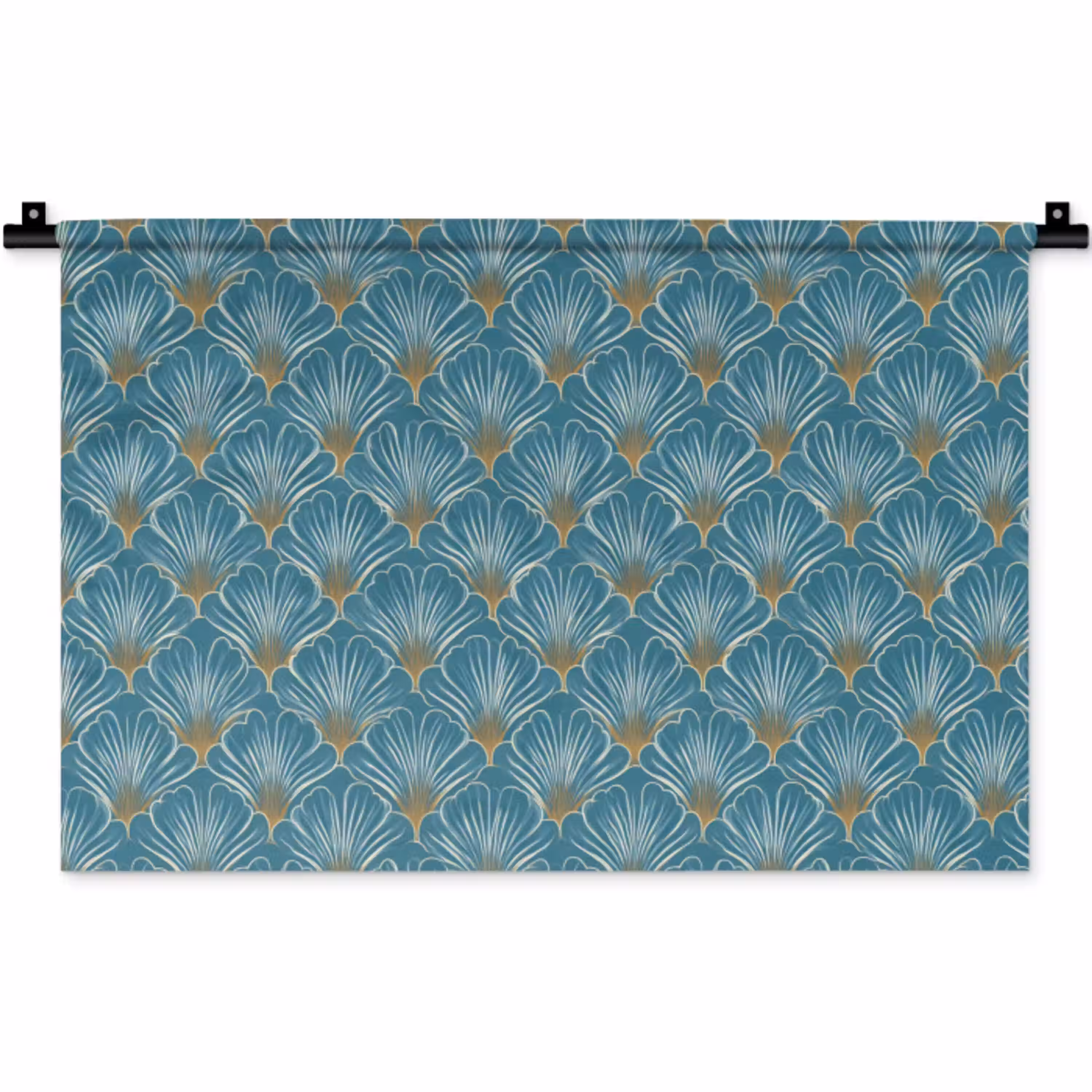 Symmetrisch - Patroon - Blauw Wandkleed katoen klein 269 -zz3d
