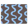 Kronkelende lijnen - Blauw - Bruin - Minimalistisch muismat rubber klein 262 -3d