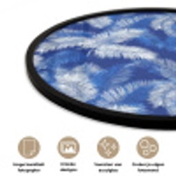Palmblad - Patroon - Blauw Fotolijst rond zonder passe partout klein 856 -closeup_NL