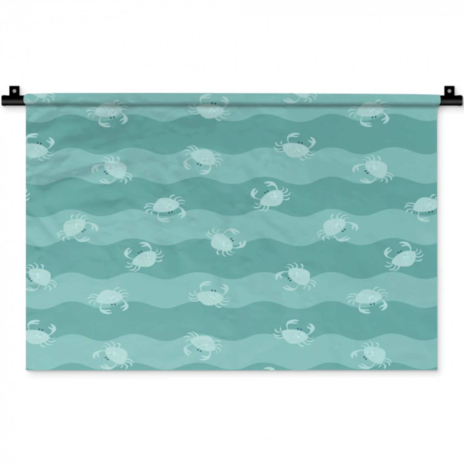 Zee - Dieren - Blauwe krab - Blauw Wandkleed katoen klein 269 -zz3d