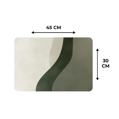 Japandi - Groen - Abstract - Modern Placemat vinyl groot -specs
