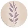 Tak - Bladeren - Minimalistisch - Beige Wandcirkel kunststof plaat 5mm dik klein -3d