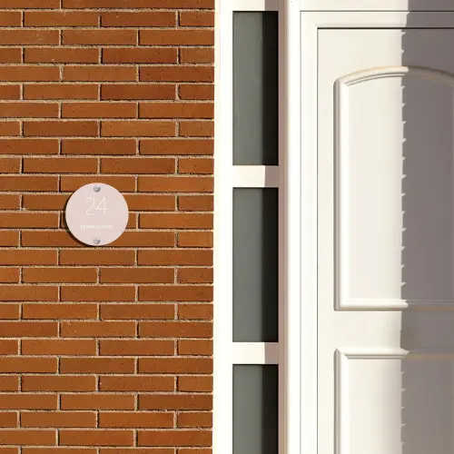 Lichtroze - Klassiek Naambord Rond klein -sfeer3-rond-XS