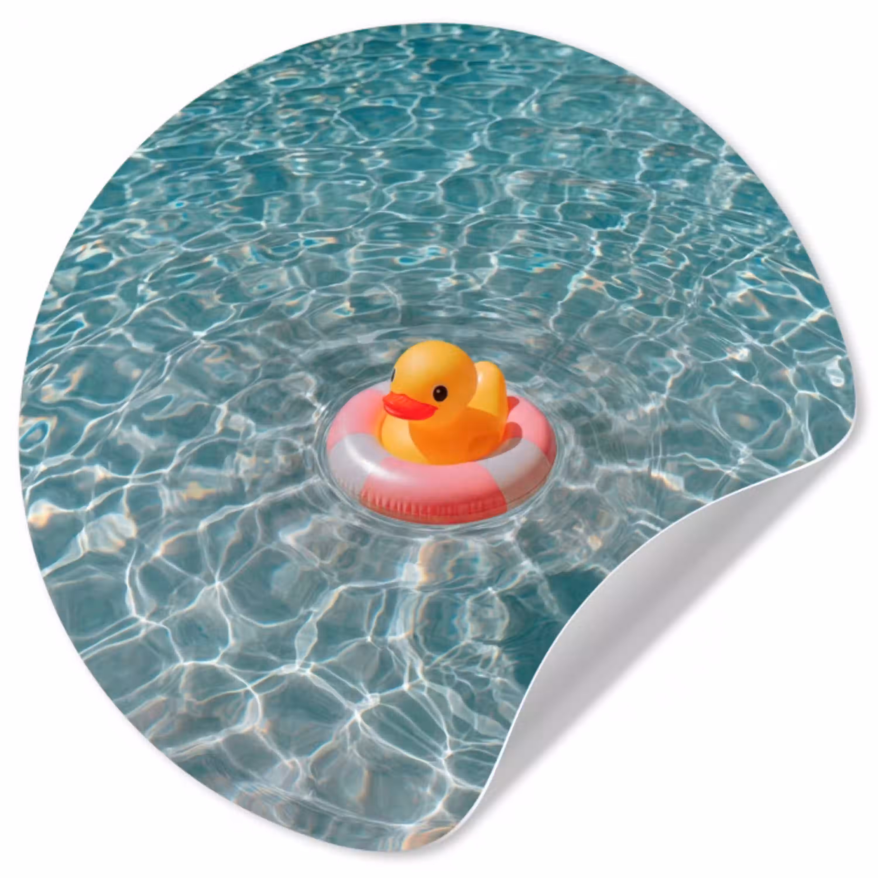 Badeend - Zwemband - Geel Wandcirkel behangsticker klein -3d