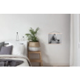Vrouw - Masker - Wijn - Sigaret textielposter latten blank klein -woonkamer