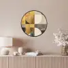Abstract - Goud - Grijs - Vormen - Geometrisch Fotolijst rond zonder passe partout klein -sfeer3