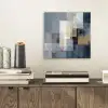 Rechthoeken - Abstract - Blauw aluminium wit klein -sfeer1
