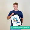 Blije dolfijn met waterdruppels op wit Rugzak - Zwart middel -sfeer7_NL