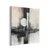 Abstract - Zwart wit - Verf - Modern aluminium wit klein -3d