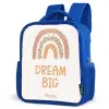 Regenboog met de quote 'Dream Big' Kinderrugzak - Blauw middel -schuin