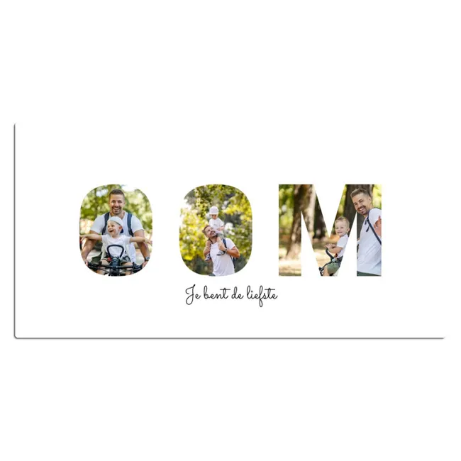 Gepersonaliseerde bureau onderlegger - Oom - Lettercollage