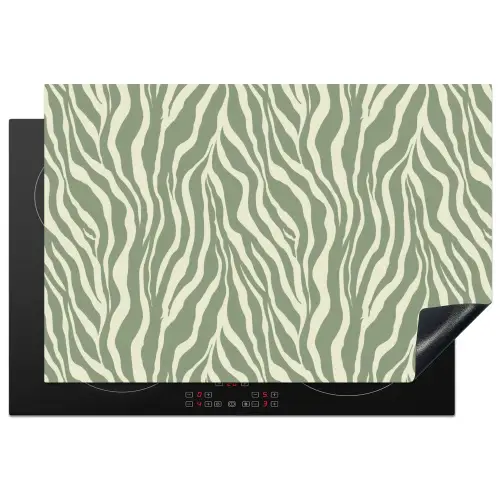 Zebra - Motief - Groen Inductie beschermer vinyl 3mm klein 276 -3d