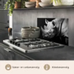 Dieren - Neushoorn - Zwart - Wit - Portret keuken achterwand spatscherm klein -usp_NL