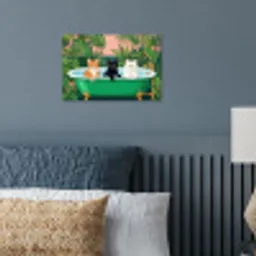 Badkamer - Kattenparade - Kleurrijk poster papier klein -sfeer2