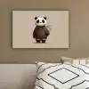 Panda - Blauwe bloemen - Zachtheid canvas 2cm klein -sfeer3