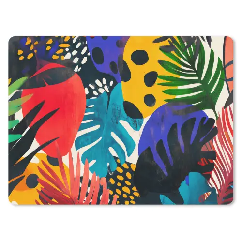 Bladeren - Vormen - Abstract - Kleurrijk muismat rubber klein -3d