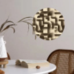 Abstract - Retro - Zwart Wandcirkel behangsticker klein 186 -sfeer3
