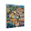Dorp - Heuvels - Landschap - Bomen aluminium wit klein -3d