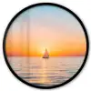 Zee - Zeilboot - Zonsondergang Fotolijst rond zonder passe partout klein -3d