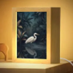 Reiger - Water - Natuur - Modern - Wit Light Box met kabel (Kinderlampje) klein -zzzz_3d_website