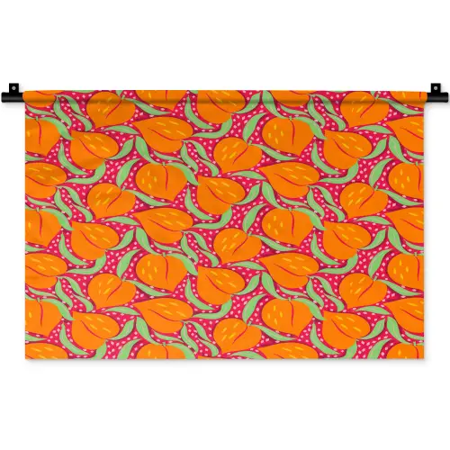 Perziken - Oranje - Zomers Wandkleed katoen klein 269 -zz3d